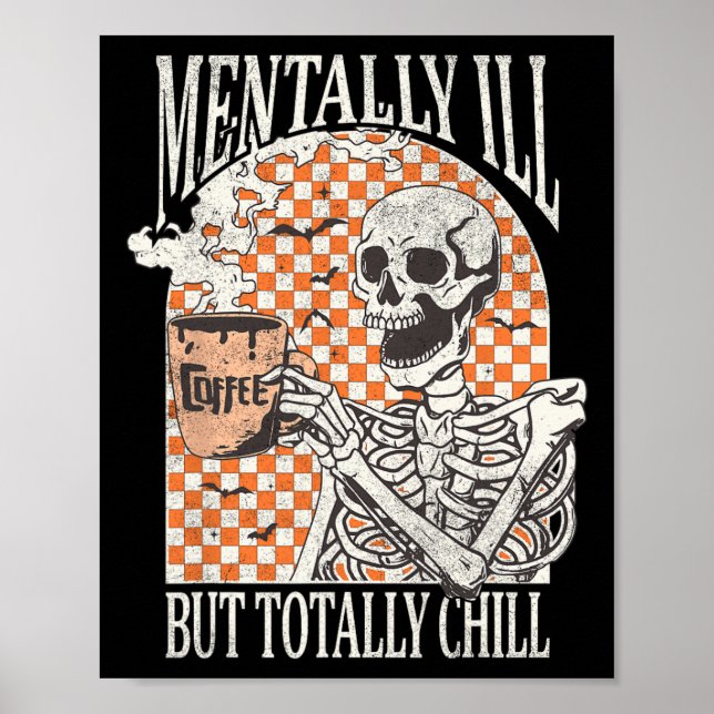 Poster Maladie mentale mais totalement froid Halloween Sq (Devant)