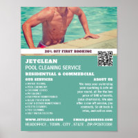 Male Bather Portrait, Nettoyage De Piscine