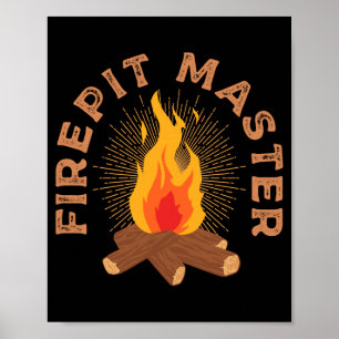 Poster Mâle maître de feu de camp camping feu de camp cam