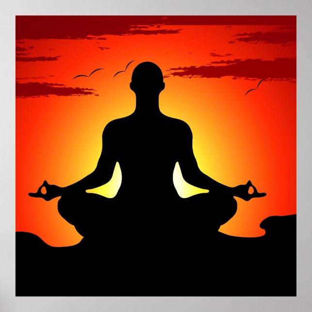 Poster Male Yoga Meditant XL (Devant)