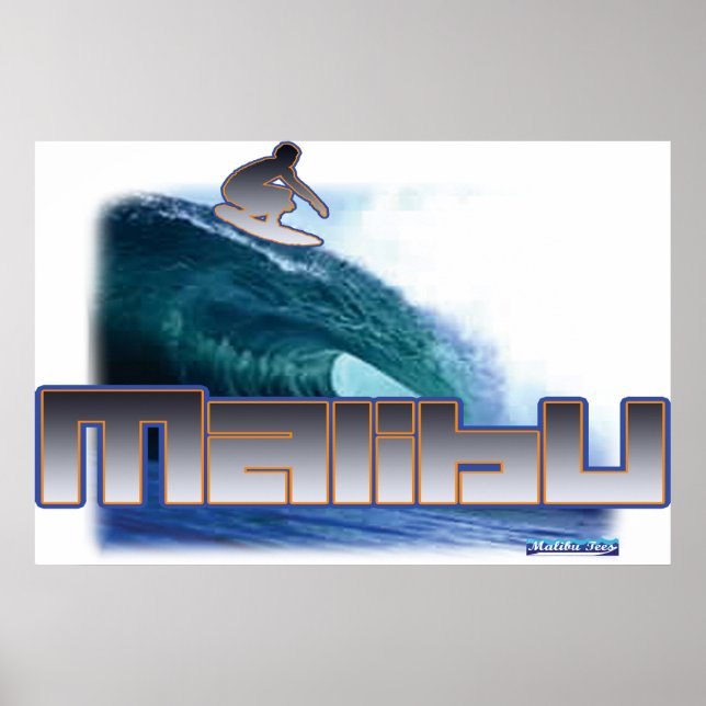 Poster Malibu Beach Surf (Devant)