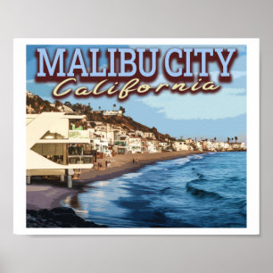 POSTER MALIBU - LOS ANGELES CALIFORNIE