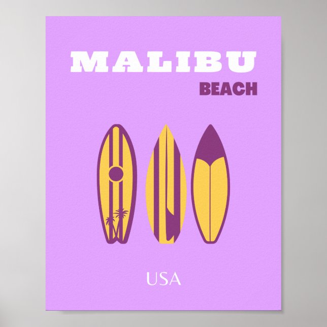Poster Malibu, Plage de Malibu, Preppy, Preppy Girl, Viol (Devant)