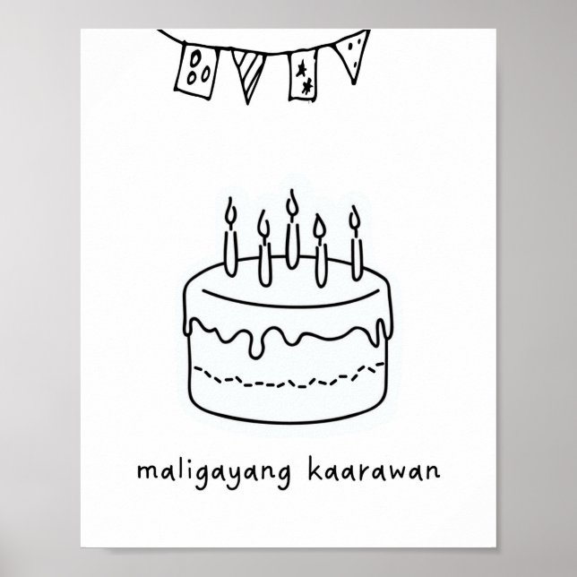 Poster Maligayang Kaarawan Philippines Cadeau Anniversair (Devant)