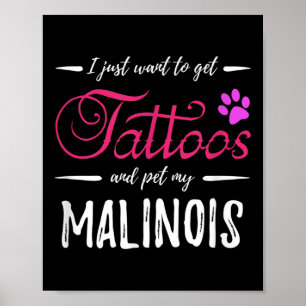 Poster Malinois Amoureux des chiens Tattoo Drôle Chien Ma