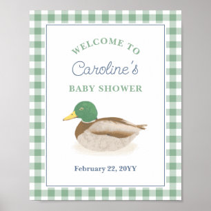 Poster Mallard Chasse au canard Baby shower de garçon Bie