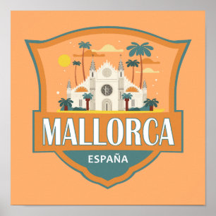 Poster Mallorca Espagne Insigne Rétro Voyage