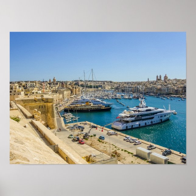 Poster Malta Birgu Waterfront Fort St. Angelo Vittoriosa (Devant)