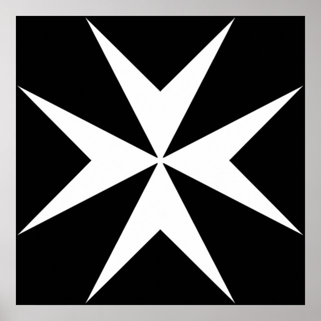 Poster MALTA Maltese Amalfi Cross Maltais croix Chevalier (Devant)