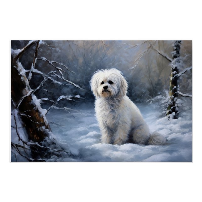 Poster Maltais Laisser Neige Noël (Devant)