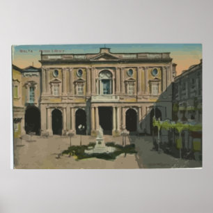 Poster Malte - Bibliothèque, Vintage
