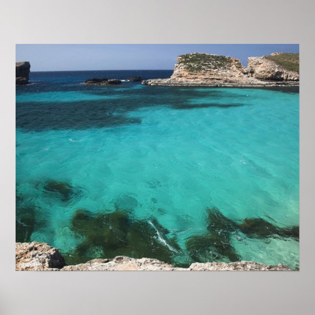 Poster Malte, île de Comino, Lagon Bleu (Devant)