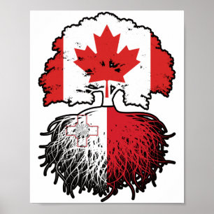 Poster Malte Maltais Drapeau canadien des racines d'arbre