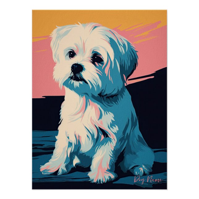 Poster Maltese Dog 001 - Bruno Pokopen (Devant)