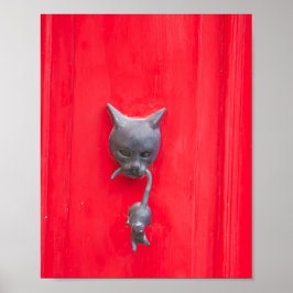 Poster 🐈 Mama Cat Knock, Knock! ❤️