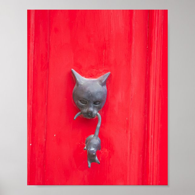 Poster 🐈 Mama Cat Knock, Knock! ❤️ (Devant)