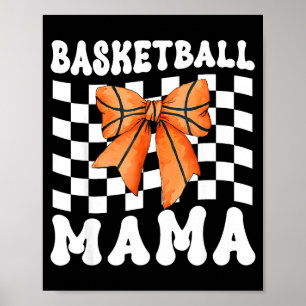 Poster Mama de basket-ball Coquette Nœud Jour de match Dr