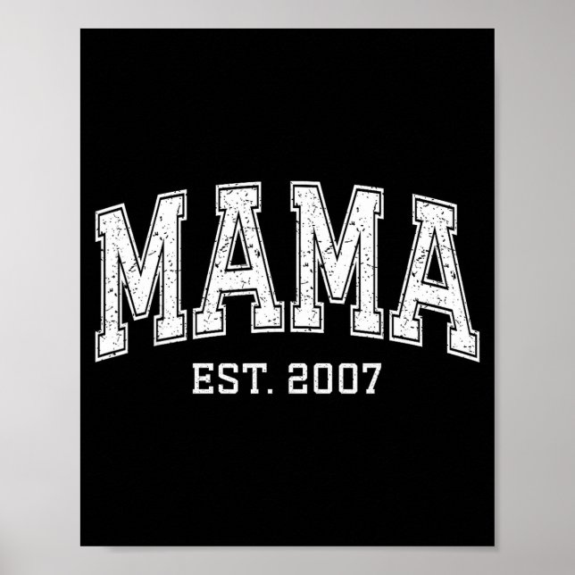Poster Mama Est 2007 Mom D Mothers Day Ized  (Devant)