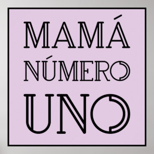 Poster Mama Numéro Un Typographie Tendance sur Lavande