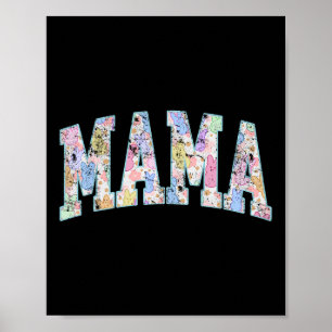 Poster Mama Pâques Rétro Varsity Grosses Lettres Coupe Co