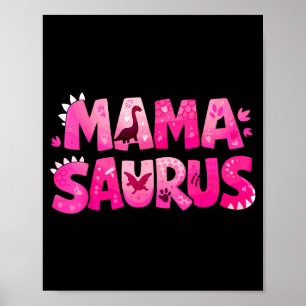 Poster Mama saurus drôle dino anniversaire pour les enfan