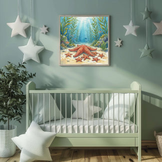 Poster Mama Starfish et Bébés Crèche