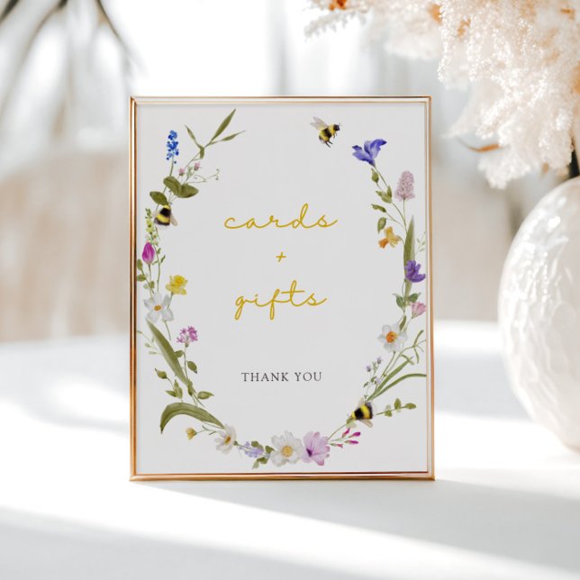Poster Mama to Bee Floral Wreath Baby showers Cartes Cade (Créateur téléchargé)