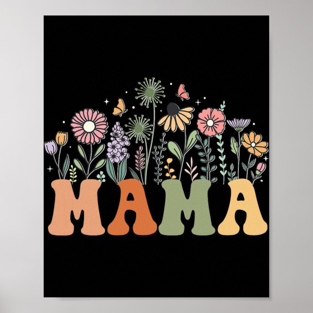 Poster Mama Wildflower Floral Birthday Baby Shower New Ma (Devant)