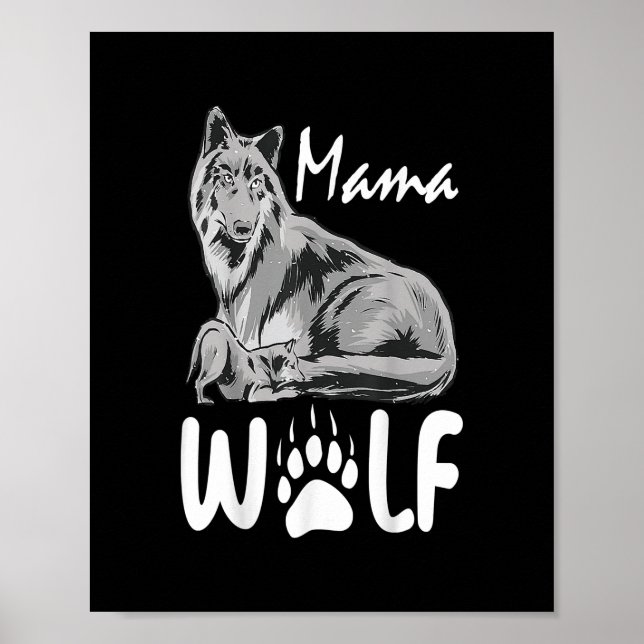 Poster Mama Wolf loups Wild Lover Maman Mère Femmes (Devant)