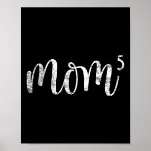 Poster Maman5 Maman De 5 Mère De Cinq Enfants Mama Cadeau