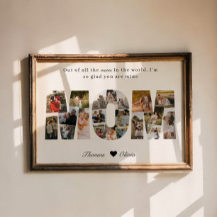 Poster Maman 20 Photo Collage Cadeau pour la fête des mèr