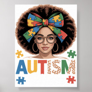 Poster Maman autiste chignon désordonné femmes noires sen