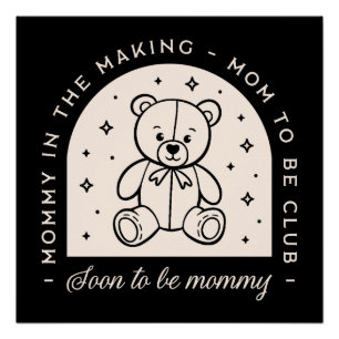 Poster Maman bientôt être maman enceinte club noir