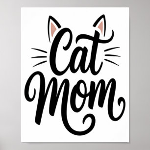 Poster Maman Chat Moustaches et Oreilles