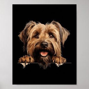 Poster Maman Chien Briard Papa Regardant Chiot