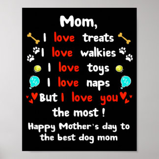 Poster Maman chien mignonne fête des mères, bonne fête de