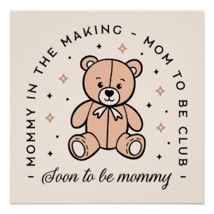 Poster Maman club bientôt être maman en peluche de maman