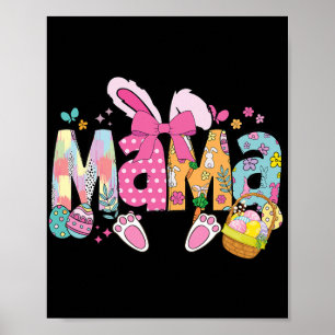 Poster Maman Coquette Lapin à ruban de Pâques Maman drôle