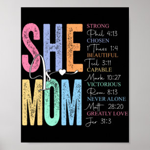 Poster Maman croyance religieuse Versets Mères chrétienne