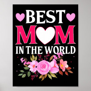 Poster Maman dans le monde maman florale fête des mères m