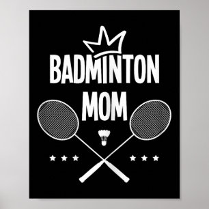 Poster Maman de badminton Joueuse de badminton Navette Sp
