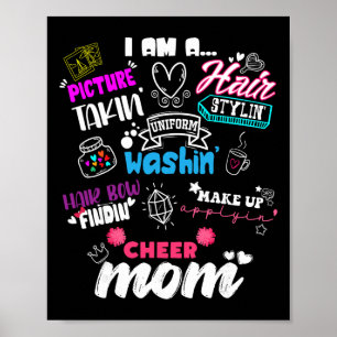 Poster Maman de Cheerleading Drôle Pour Maman de Cheerlea