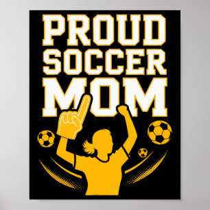 Poster Maman de foot fière Fan joyeux Soutien pour les ma