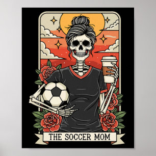 Poster Maman de foot Halloween drôle carte de tarot squel