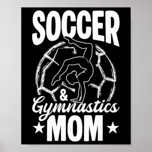 Poster Maman de footballeur et de gymnaste Maman de footb