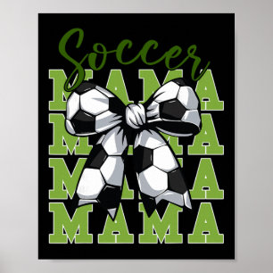 Poster Maman de footballeur jeunesse Coquette Nœud Mignon