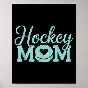 Poster Maman de hockey Femme Joueuse de hockey sur glace