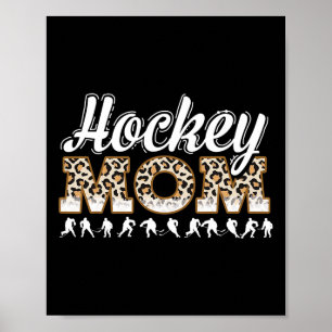 Poster Maman de hockey léopard drôle Maman de hockey fête
