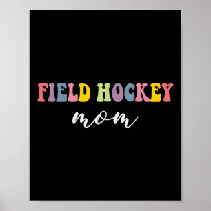 Poster Maman de hockey sur gazon drôle stylée joueuse de