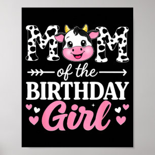 Poster Maman de la fille d'anniversaire agricultrice amou